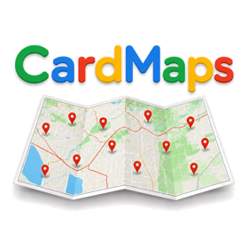 The CardMaps logo: a folded paper map dotted with red location pins under the CardMaps wordmark.